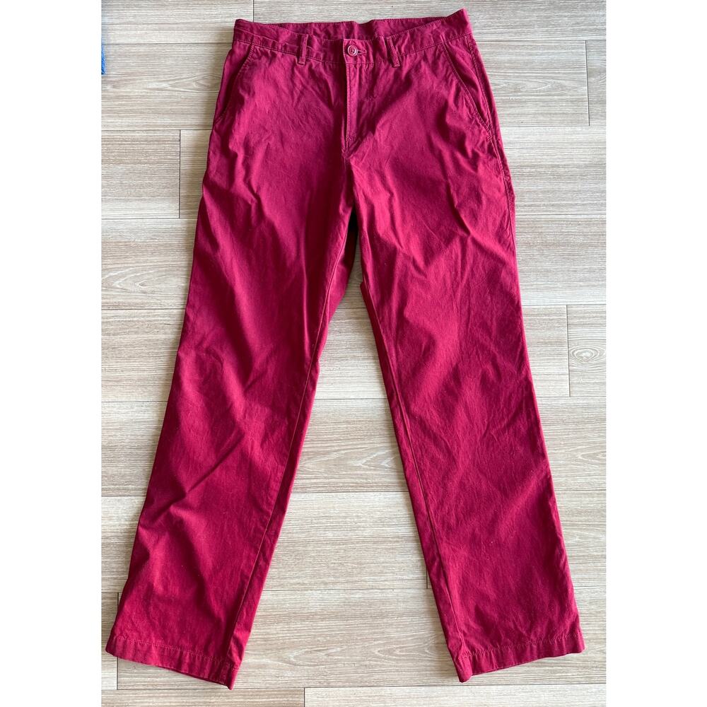Lacoste Classic Fit Chino Pants 32 Red Crimson 100% Cotton Twill Trousers L